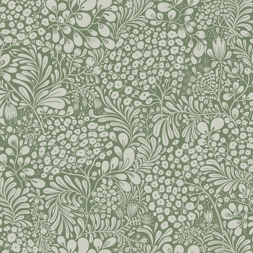 A-Street Prints Siv Dark Green Botanical Wallpaper