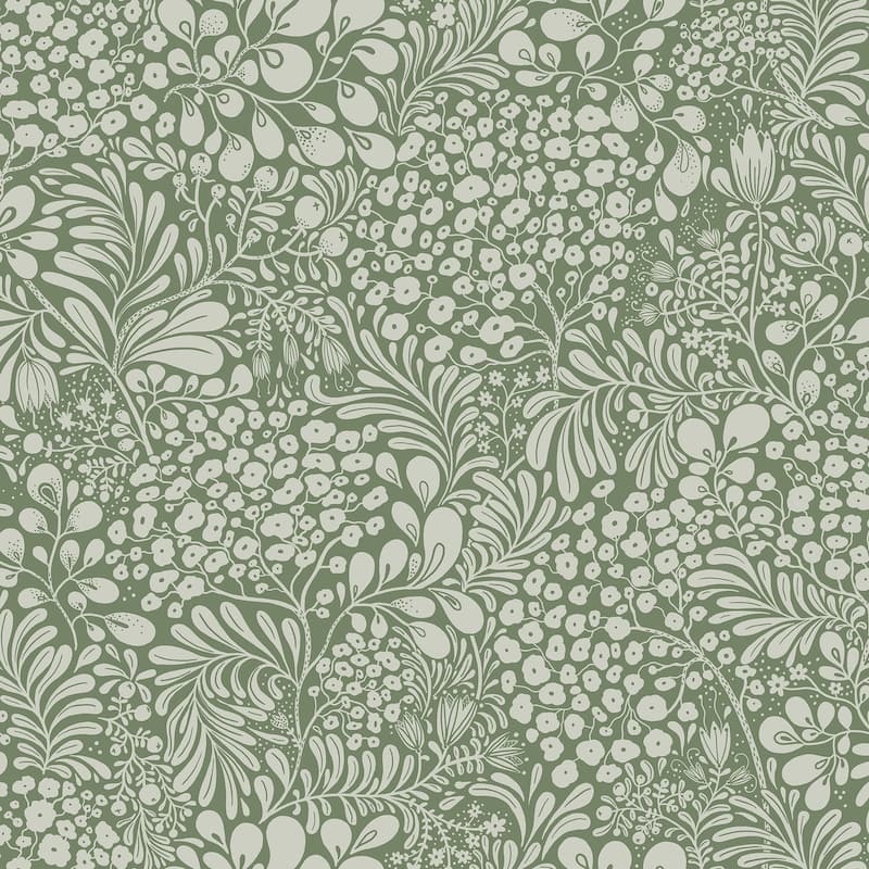 A-Street Prints Siv Dark Green Botanical Wallpaper