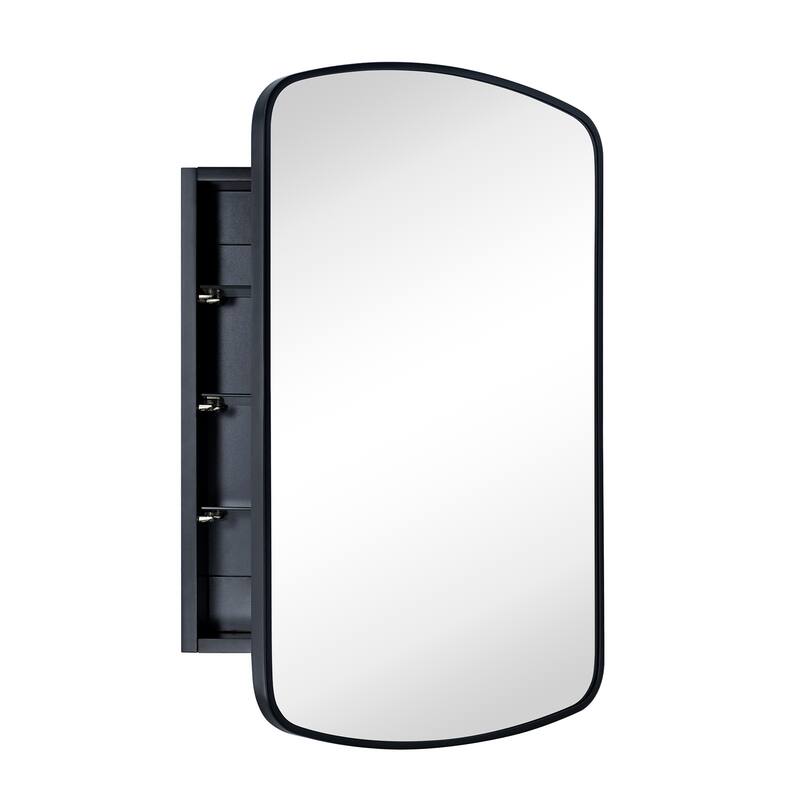 TEHOME Castorina Rosia Surface and Recessed Mount Metal Framed Medicine Cabinet with Mirror