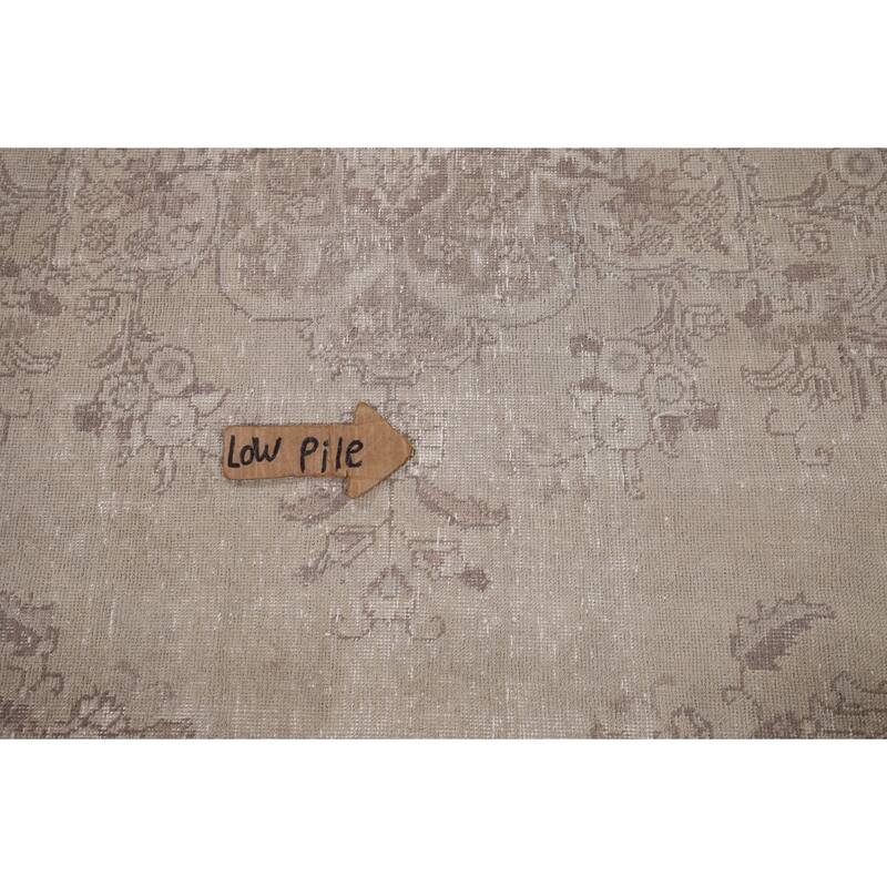 Muted Distressed Tabriz Vintage Persian Ug Hand-Knotted Wool Carpet - 8'0" x 11'3"