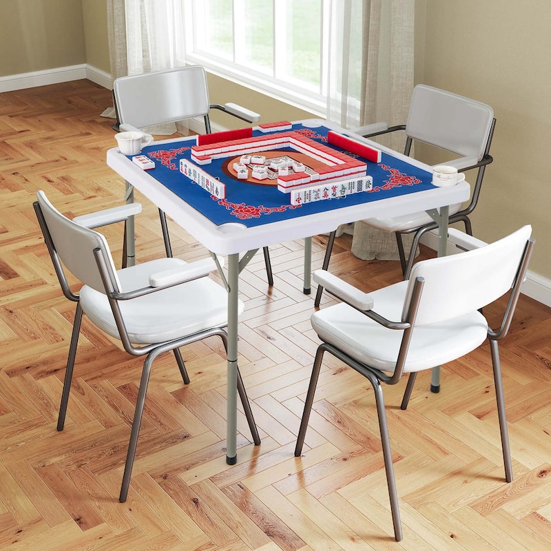 Costway 35" Folding Mahjong Table with Cup Holders & Smooth Felt Mat - See Details