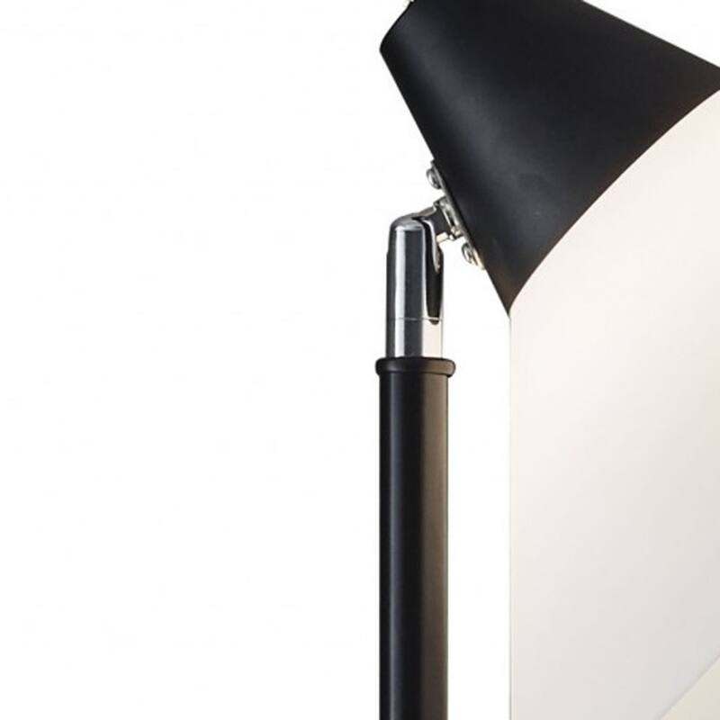 Metal Cone Floor Lamp with White Plastic Shade Rotary Switch - 10” x 12” x 71.5” (D x W x H)