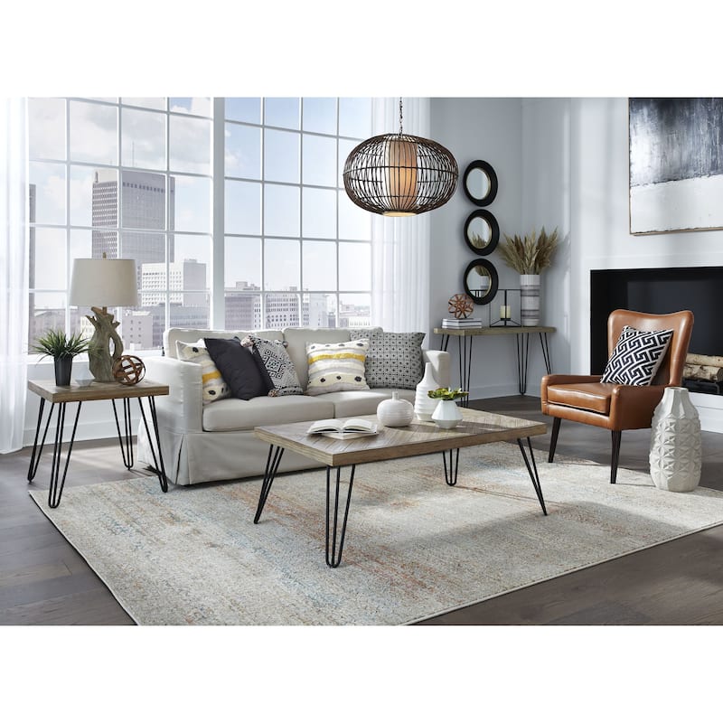 Everson Solid Fir Console Table in Sand Dollar - 29" x 41.8" x 18"
