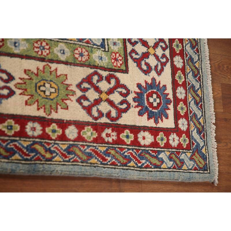 Light Blue Kazak Area Rug Hand-Knotted Traditional Wool Carpet - 6'6" x 9'7"