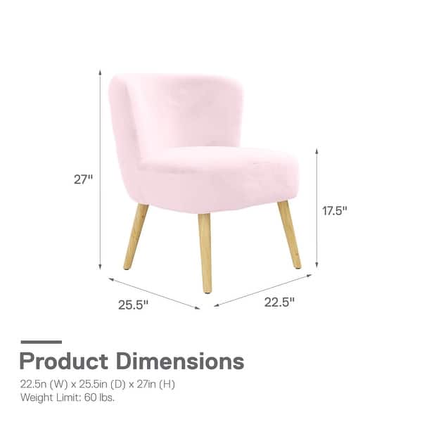dimension image slide 2 of 4, Avenue Greene Eden Boucle Kids Accent Chair with Natural Legs