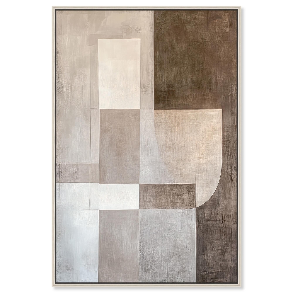 Neutral Tone Blocks I Canvas by Art Remedy