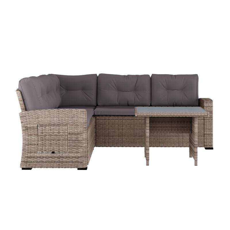 Indoor/Outdoor Conversation Set with Sofa and Table