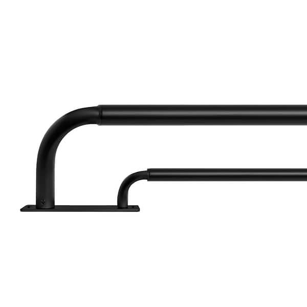 slide 2 of 65, Meriville Double Wrap Around Blackout Curtain Rod Set - 1-inch Diameter Front Rod and 5/8-inch Diameter Back Rod Black - 28"-48"