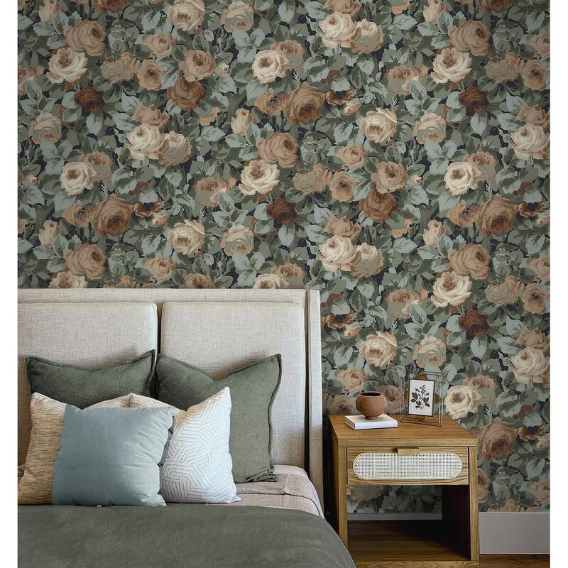 NextWall Rose Garden Peel and Stick Wallpaper