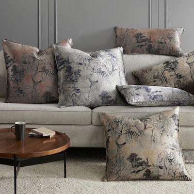 HiEnd Accents Pastoral Jacquard Lumbar Decorative Pillow, 14"x26"
