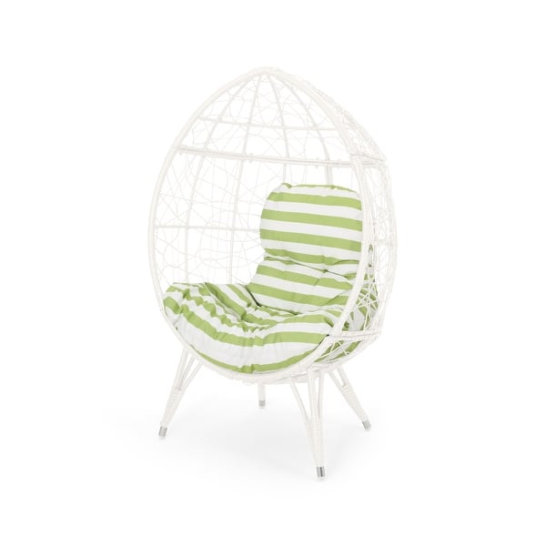 slide 20 of 20, Gianni Outdoor Wicker Teardrop Chair with Cushion by Christopher Knight Home
