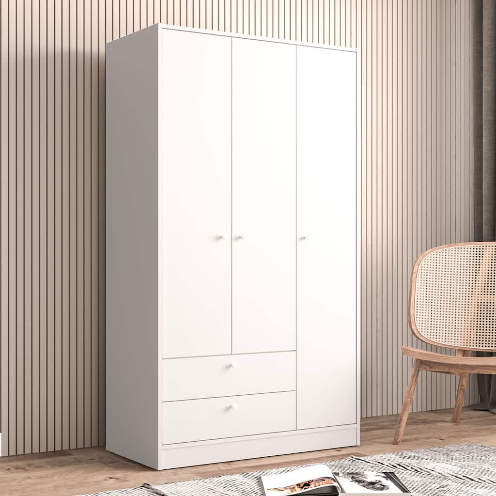 Polifurniture Denmark 3 Door Bedroom Armoire with 2 Drawers