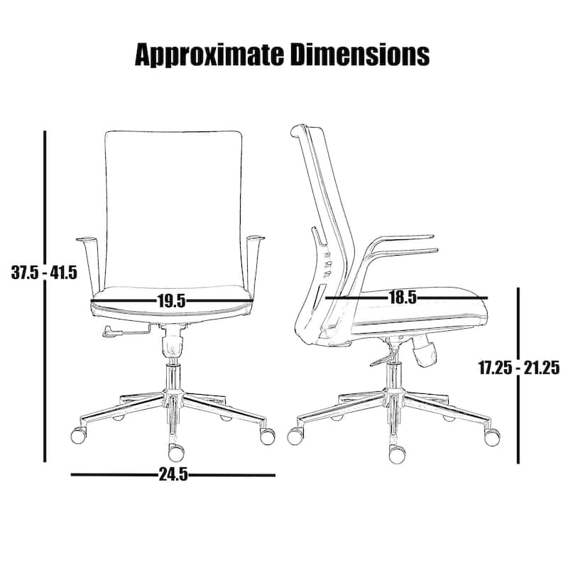 Modern Ergonomic Office Chair Faux Leather Upholstery Lumbar Support