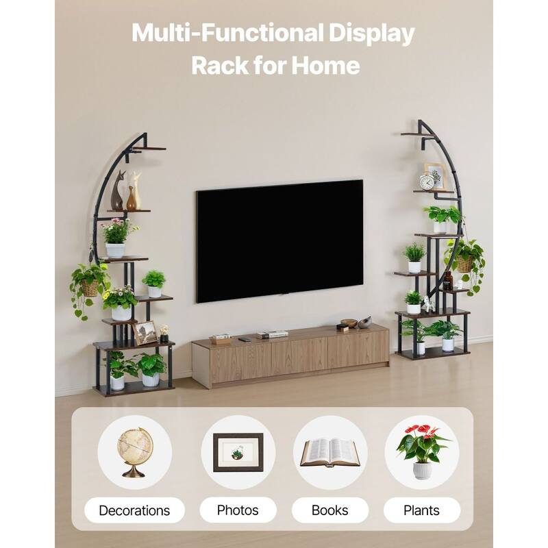 7-Tier Indoor Plant Stand 2 Pack with LED Grow Lights and Adjustable Timer and Brightness - 21.65" × 10.24" × 65.55"