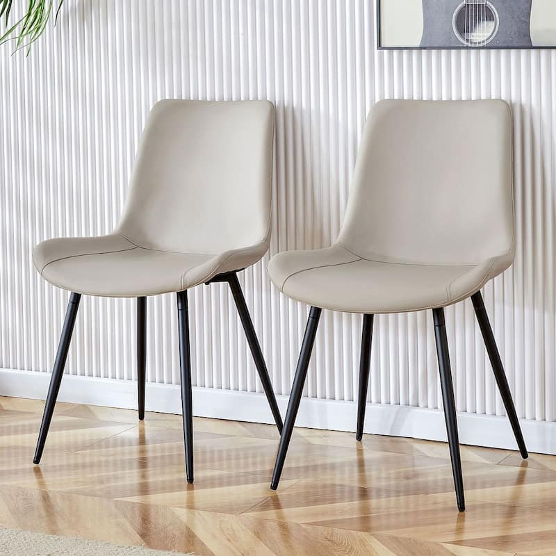 Modern Dining Room Kitchen Dining Chair with Black Metal Legs