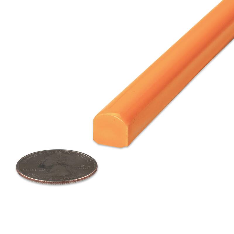 Merola Tile Twist Orange Sunset 1/2" x 11-3/4" Ceramic Wall Trim - (1 Tile)