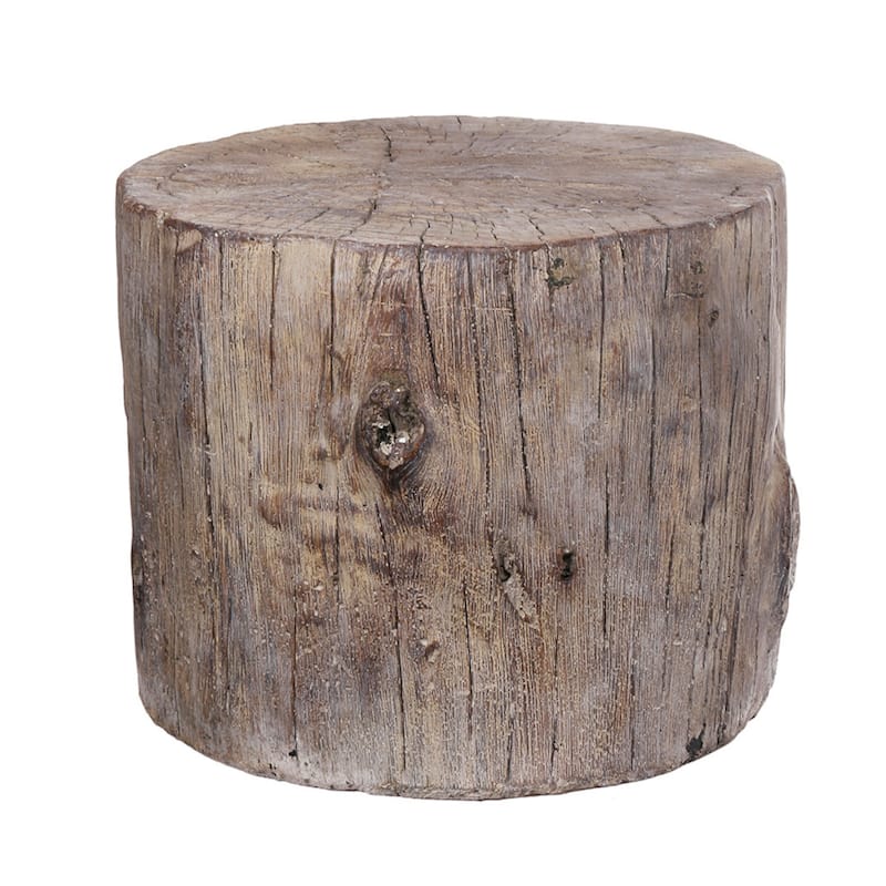 Carbon Loft Dogwood Antique Square Tree Stump Cement Stool