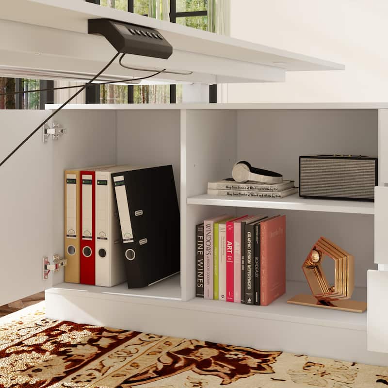 Office Solution: 63" Standing Desk Electric Lift Computer Desk White