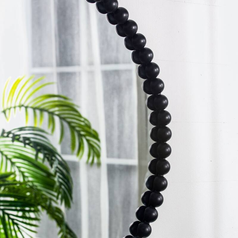Mirror with Metal Beaded Frame