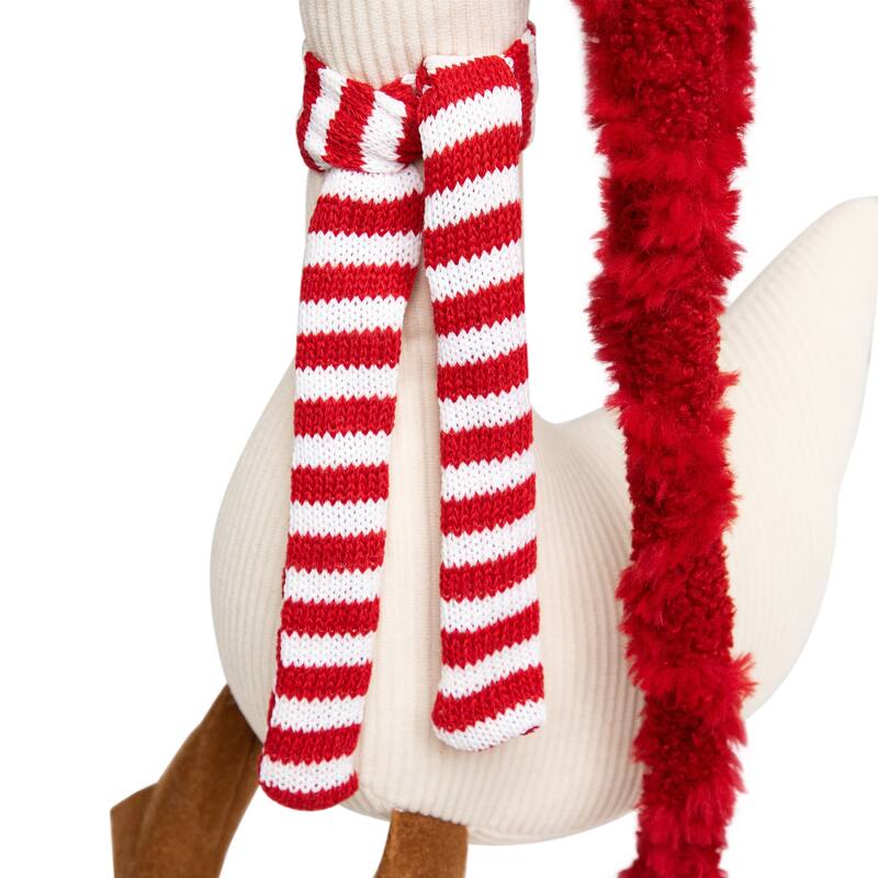 Plush Textured Swan Christmas Decoration - 13"