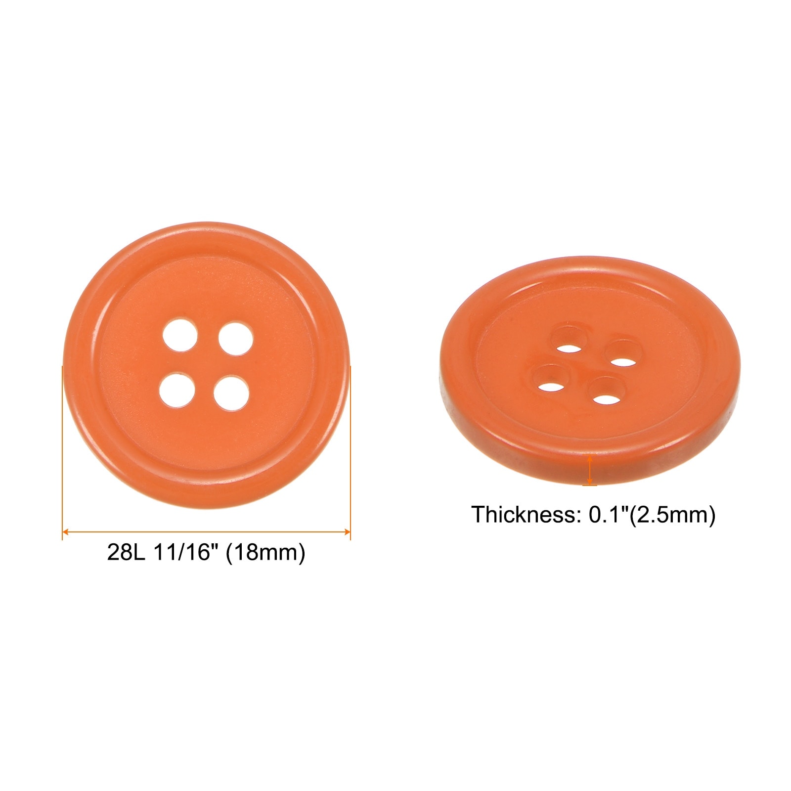 Sewing Buttons Resin Round Flat 4-Hole Craft Buttons for Sewing