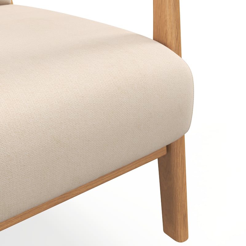 Fabric Accent Chair Armchair with Wood Legs for Bedroom