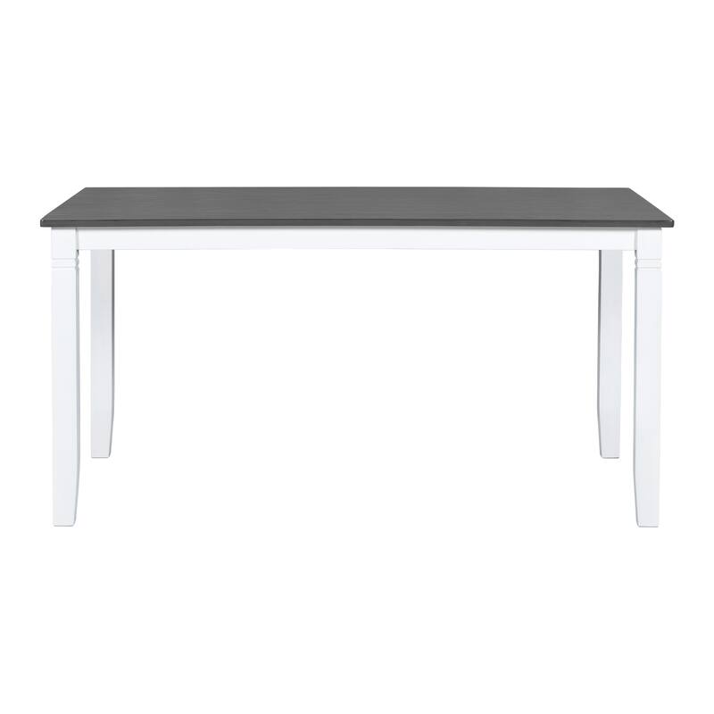 White 6-Piece Wooden Dining Table Set with Rectangular Table, 4 Chairs & Bench