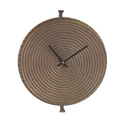 Round Wall Clock with Suspended Stand - 16.25" - Bronze
