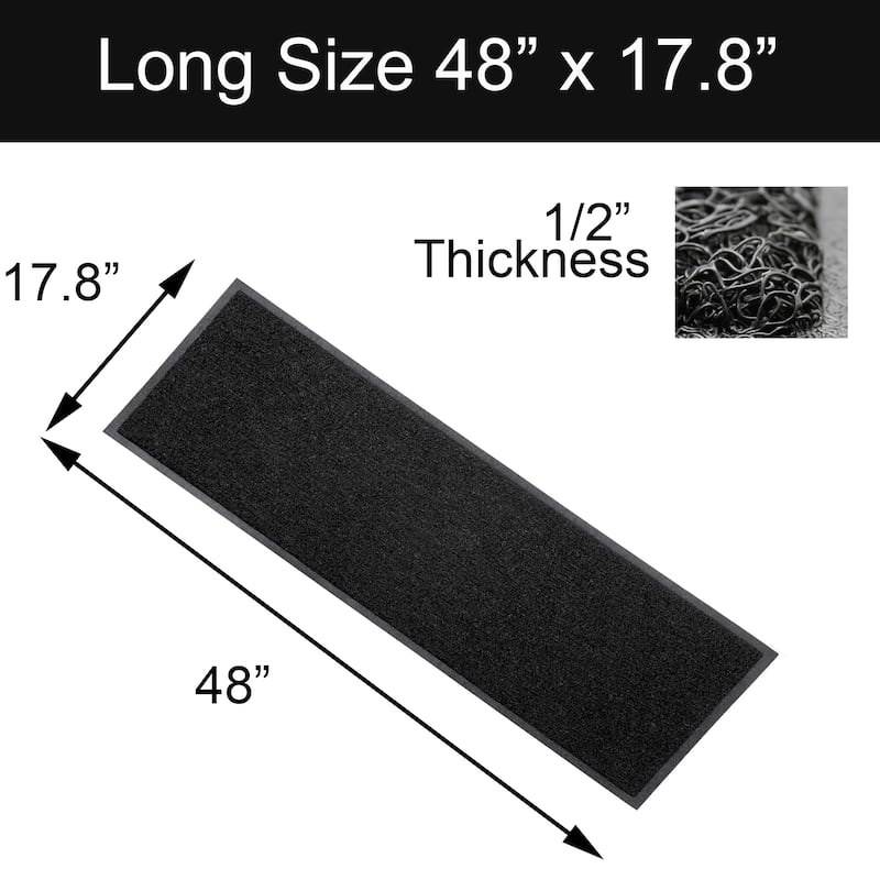 Outdoor Runner Mat Scraper Front Door Mat Recycled PVC 48"x18"