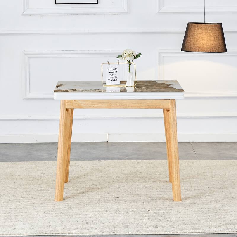 47.2 inch Foldable Table with Rubber Wood Legs