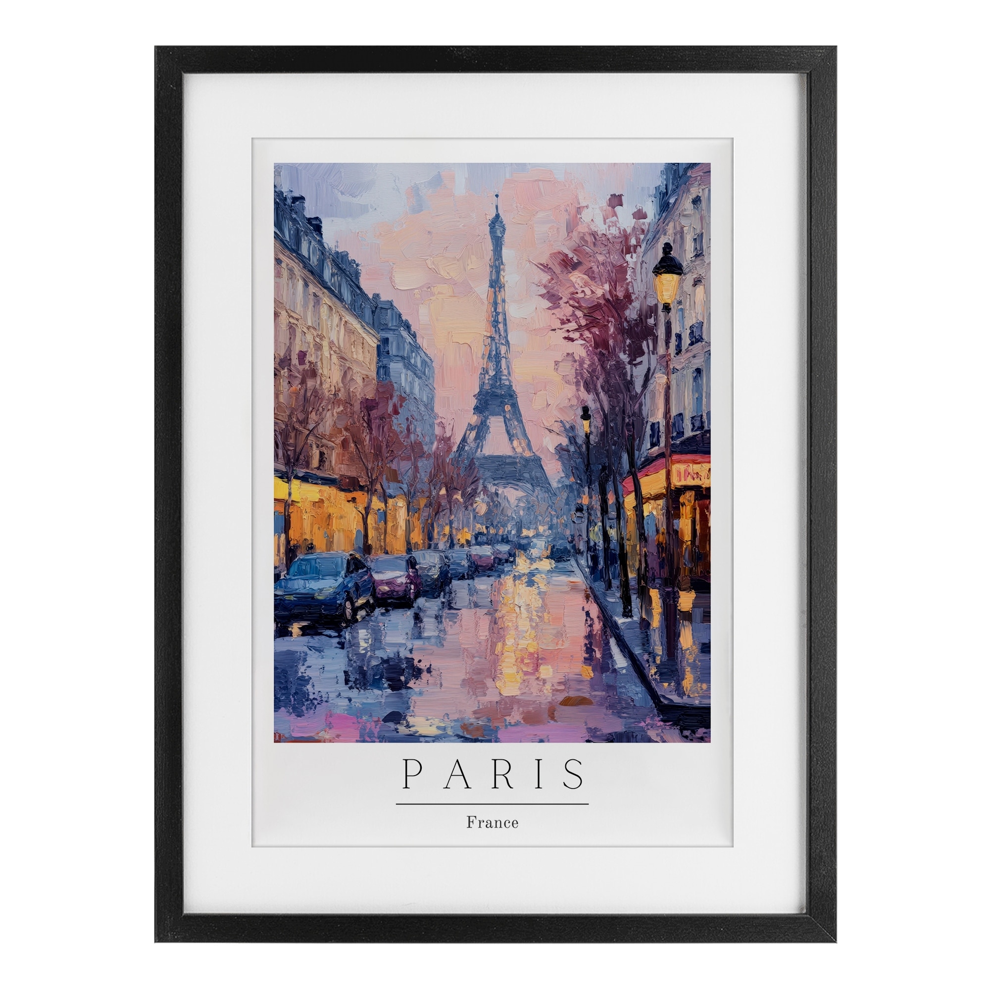 Stupell Vintage Paris Street Abstract Under Glass Framed Design By Petal Prints Design