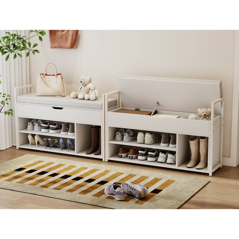 39"Shoe Storage Bench with Cushion