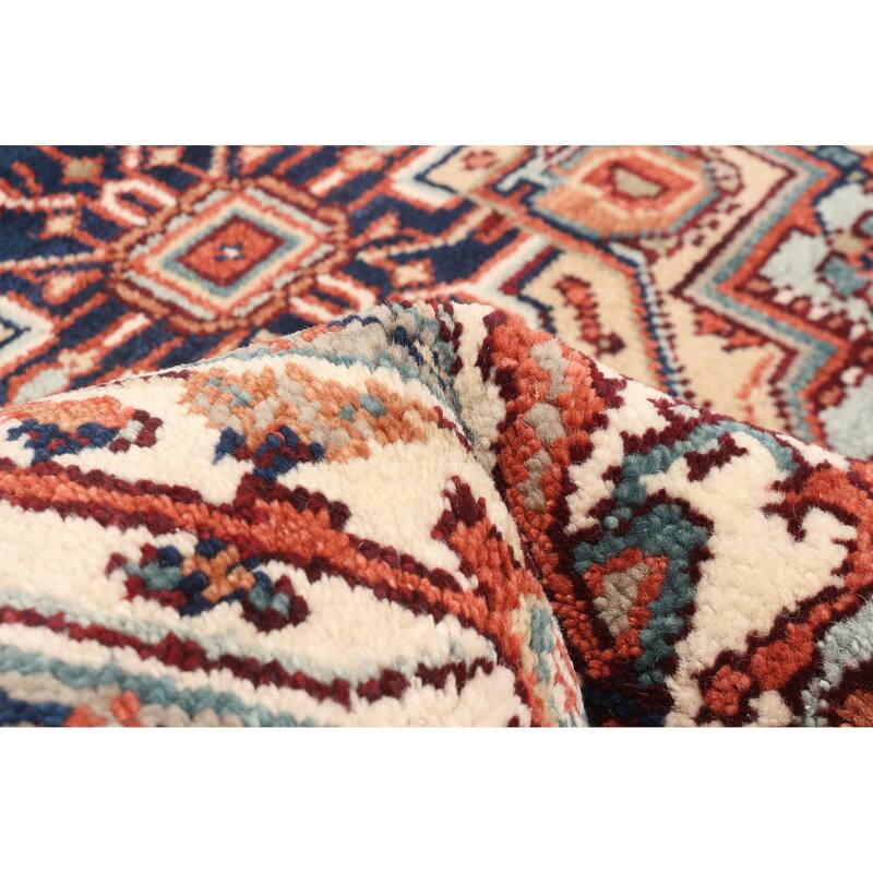 ECARPETGALLERY Hand-knotted Serapi Heritage Light Blue Wool Rug - 4'0 x 5'10