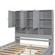 preview thumbnail 7 of 10, Storage Platform Bed with Headboard 9 Shelves and 4 Drawers, Gray