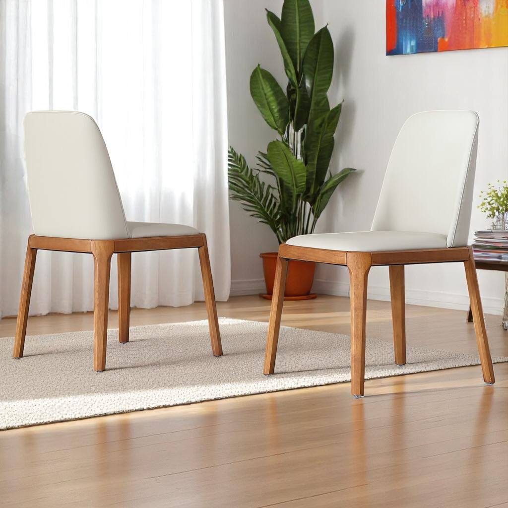 KISRAIS Modern PU Leather Dining Chairs Set of 2