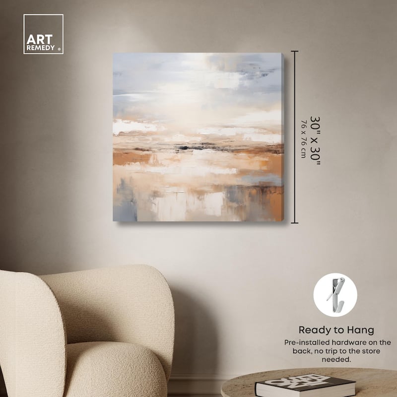 Tonal Strata Canvas by Art Remedy, Gallery Wrapped