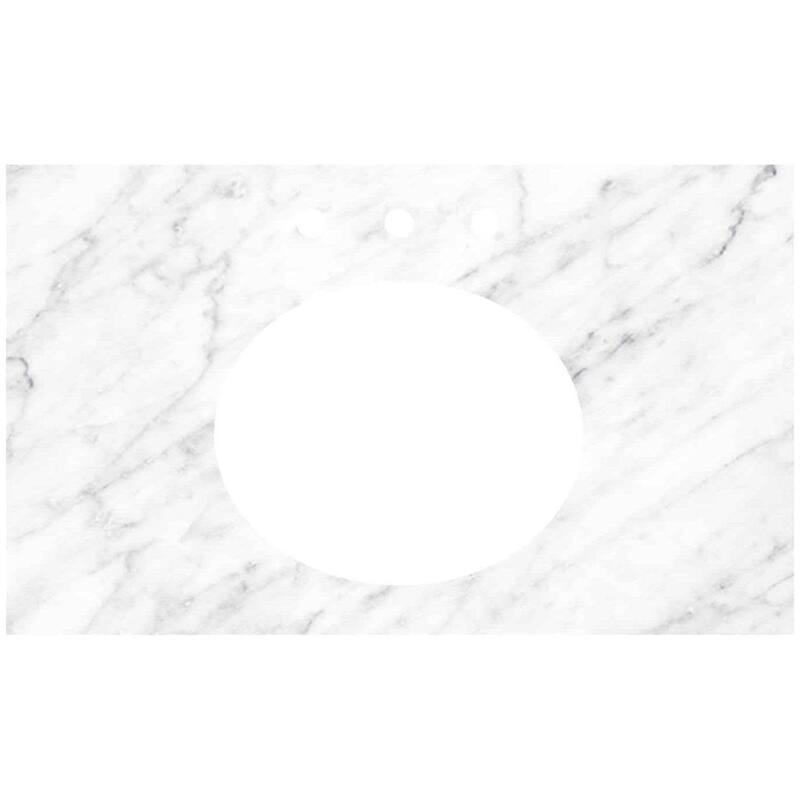 Native Trails VT36-O1714-CA-3 Carrara 36" Marble Vanity Top with Three - Carrara