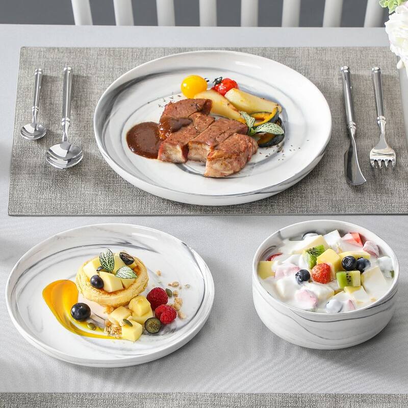 MALACASA LUNA 12-piece Porcelain Dinnerware Set (Service for 4)
