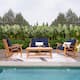 Option Natural Teak/Blue Cushion