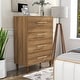 preview thumbnail 1 of 6, Quinset Mid-Century Modern Oak 4-Drawer Wood Vertical Dresser by Furniture of America