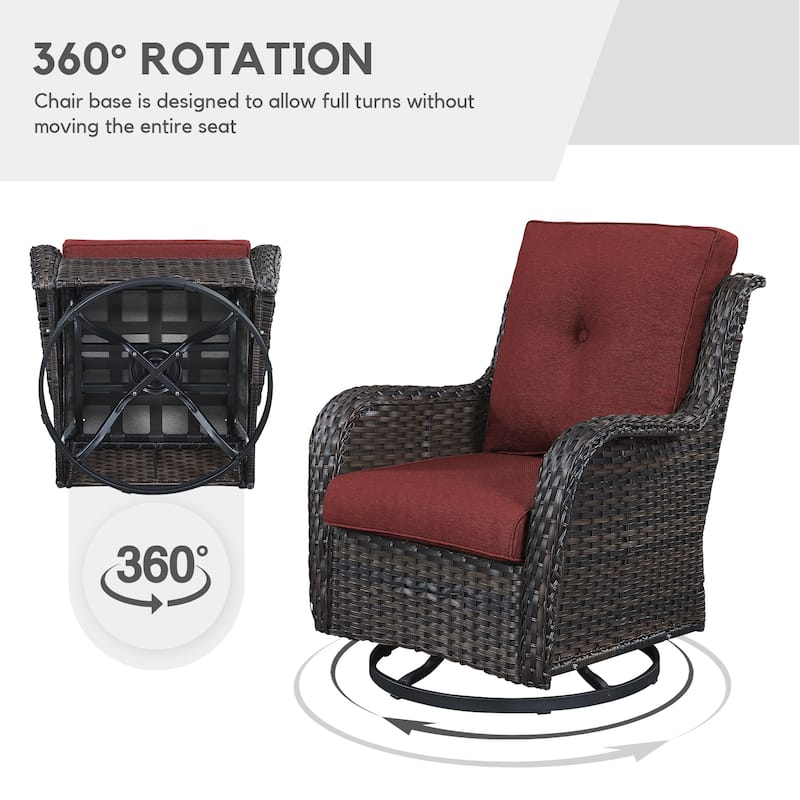 Gymojoy Patio Swivel Chair Rocking Chair Set