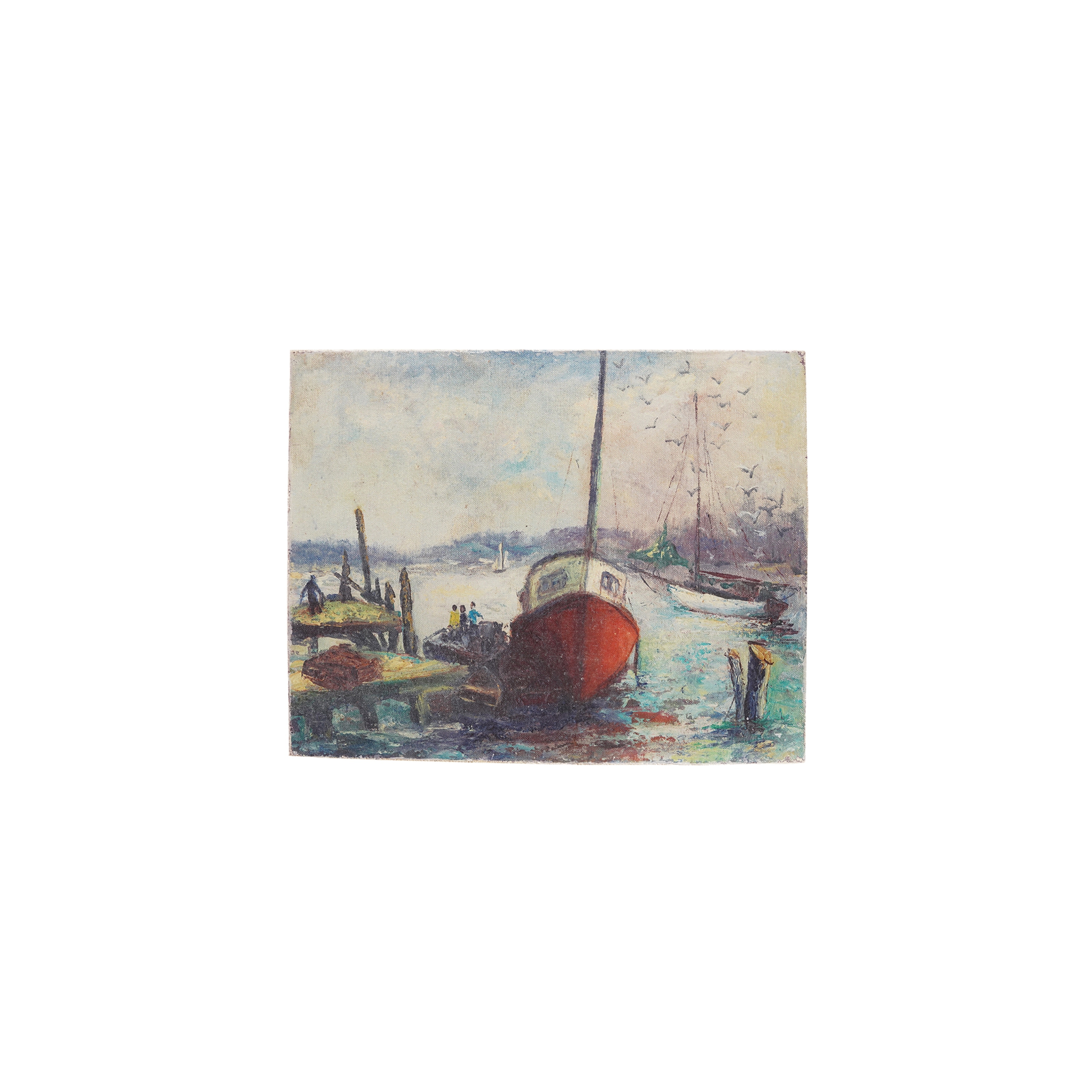 Canvas Wall Décor with Vintage Reproduction Boat Image - 23.0"L x 1.0"W x 18.0"H