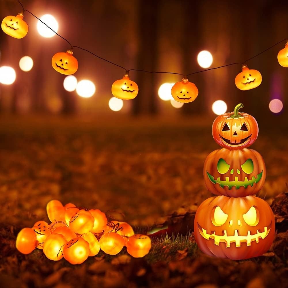10LED 6.56FT Pumpkin String Fairy Lights for Halloween Party Decor