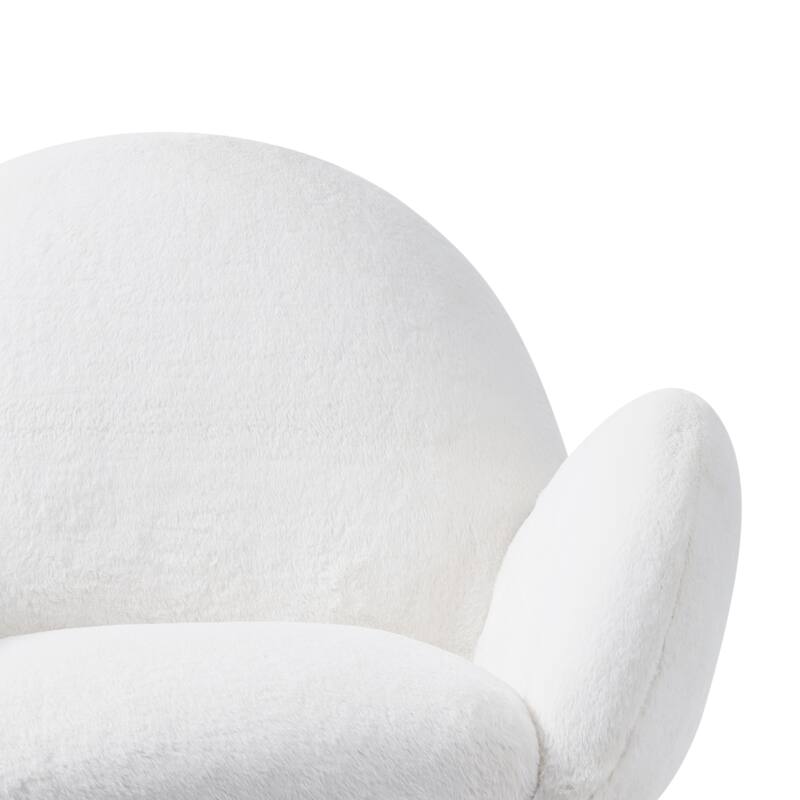 Pure Solid Wood Beech Frame Imitation Lamb Sofa Chair