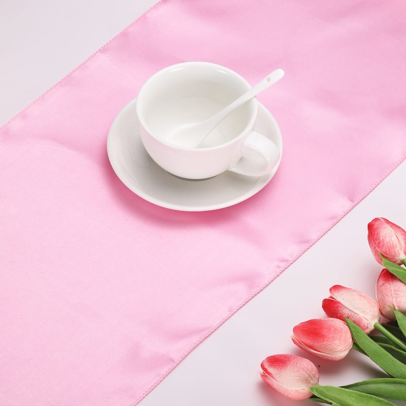 6 Pack Satin Table Runner, 12"x108" Smooth Silk Table Runner