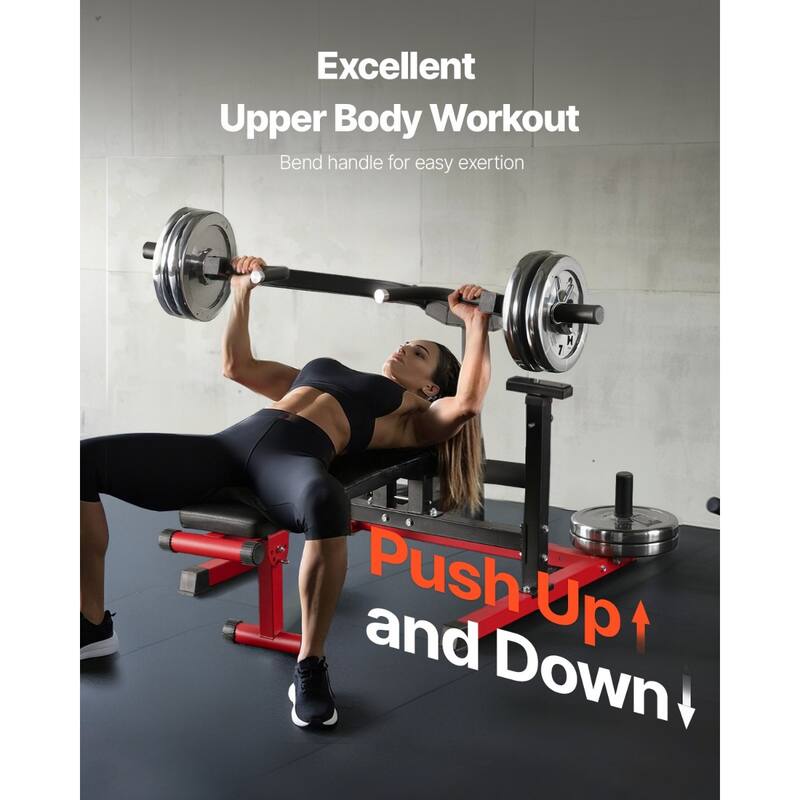Carbon Steel Chest Press Bench Adjustable Seat and Handles Multi-Position for Full Body Workout - 63” x 61” x 30”