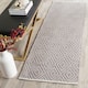 SAFAVIEH Handmade Flatweave Montauk Shkurte Cotton Rug - 2'3" x 7' Runner - Grey/Ivory
