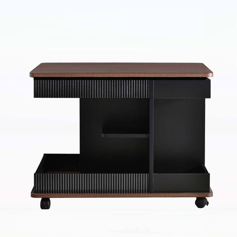 Modern End Table with Wheels