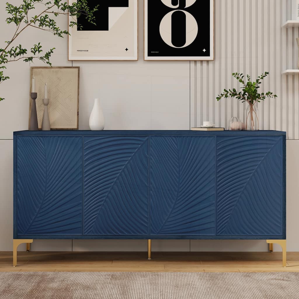 Versatile 4-Door Sideboard with Adjustable Shelves for Home Spaces