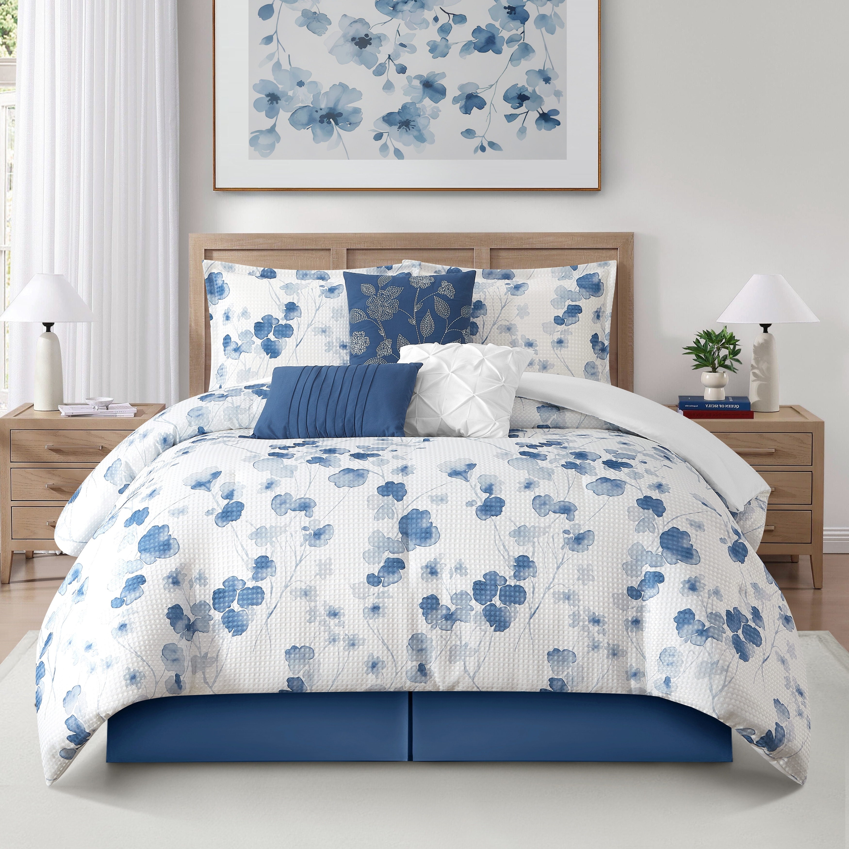 Nanshing Micah 7 Piece Waffle Printed Comforter Set